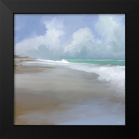 Peaceful Day on the Beach II Black Modern Wood Framed Art Print by Meneely, Dan