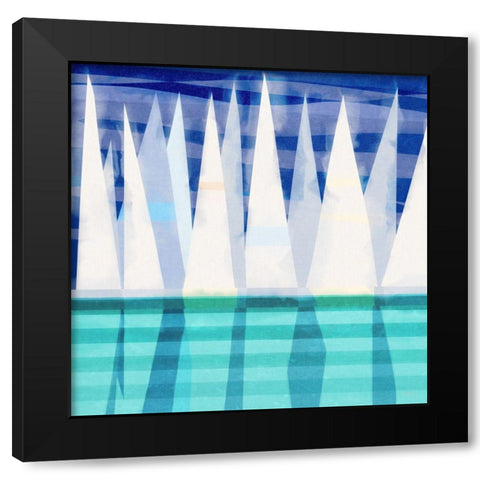 Sailing Day II Black Modern Wood Framed Art Print by Meneely, Dan
