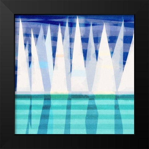 Sailing Day II Black Modern Wood Framed Art Print by Meneely, Dan