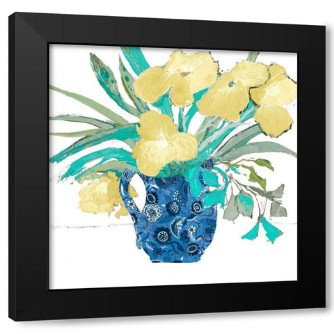 Yellow Springtime Black Modern Wood Framed Art Print by Maria, Robin