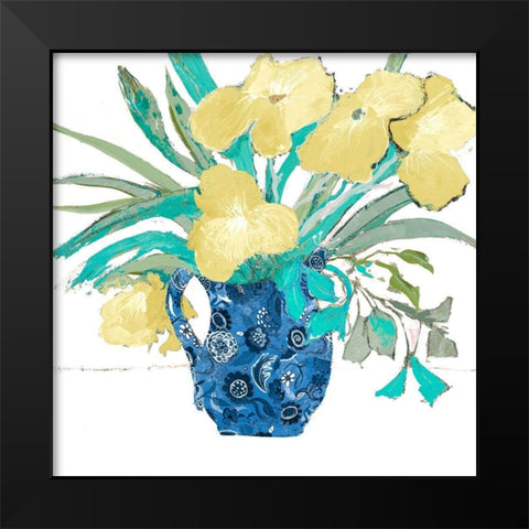 Yellow Springtime Black Modern Wood Framed Art Print by Maria, Robin