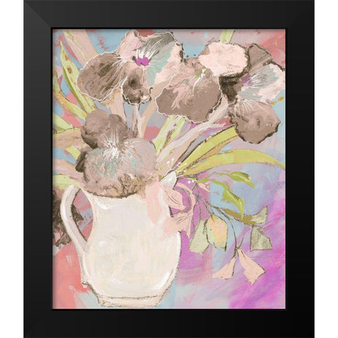 Summer Vase Black Modern Wood Framed Art Print by Maria, Robin