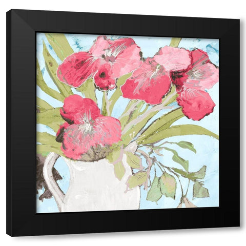 Spring Vase Black Modern Wood Framed Art Print with Double Matting by Maria, Robin