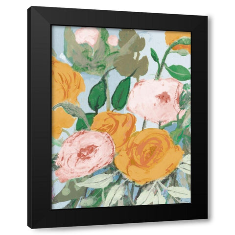 Summer Roses Black Modern Wood Framed Art Print with Double Matting by Maria, Robin