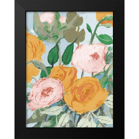 Summer Roses Black Modern Wood Framed Art Print by Maria, Robin