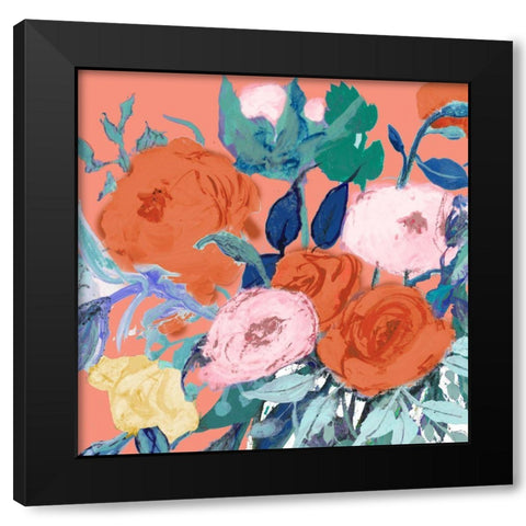 Bright Roses Black Modern Wood Framed Art Print with Double Matting by Maria, Robin