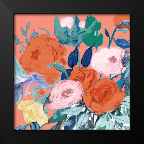 Bright Roses Black Modern Wood Framed Art Print by Maria, Robin