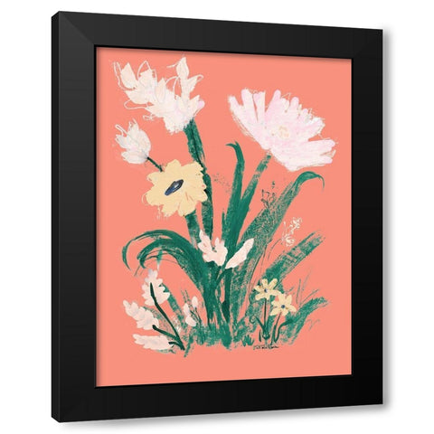 Bright Spring Garden Black Modern Wood Framed Art Print by Maria, Robin