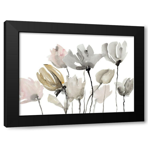 Follow Your Dreams Floral Horizontal Black Modern Wood Framed Art Print with Double Matting by Loreth, Lanie