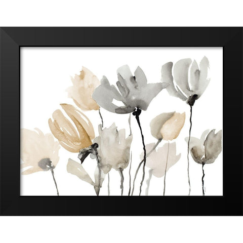 Muted Follow Your Dreams Floral Black Modern Wood Framed Art Print by Loreth, Lanie