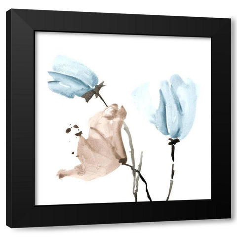 Dream Big Florals Black Modern Wood Framed Art Print by Loreth, Lanie