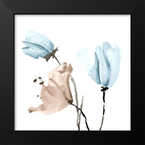 Dream Big Florals Black Modern Wood Framed Art Print by Loreth, Lanie