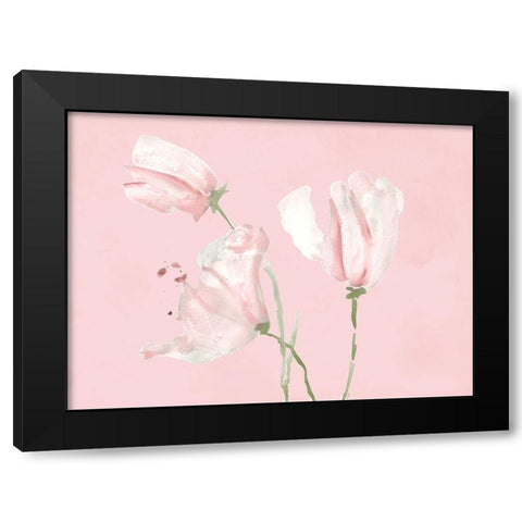 Pink Floral Dreams I Black Modern Wood Framed Art Print with Double Matting by Loreth, Lanie