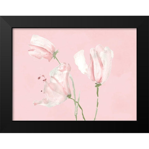 Pink Floral Dreams I Black Modern Wood Framed Art Print by Loreth, Lanie
