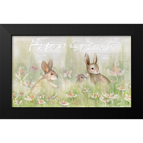Happy Spring (rectangle) Black Modern Wood Framed Art Print by Diannart