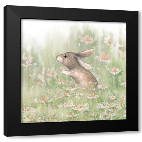 Meadow Visitor II Black Modern Wood Framed Art Print with Double Matting by Diannart