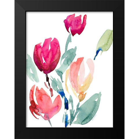 Happy Tulips I Black Modern Wood Framed Art Print by Loreth, Lanie