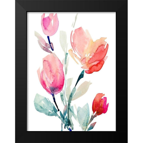Happy Tulips II Black Modern Wood Framed Art Print by Loreth, Lanie