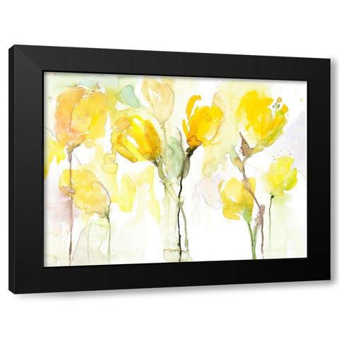 Yellow Garden Black Modern Wood Framed Art Print with Double Matting by Loreth, Lanie