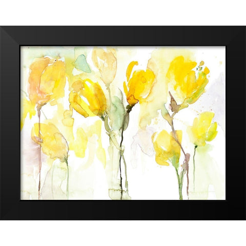 Yellow Garden Black Modern Wood Framed Art Print by Loreth, Lanie