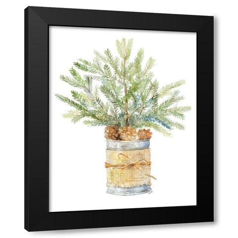 Fir Tree with Burlap Black Modern Wood Framed Art Print by Loreth, Lanie