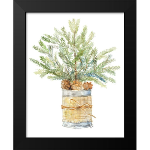 Fir Tree with Burlap Black Modern Wood Framed Art Print by Loreth, Lanie