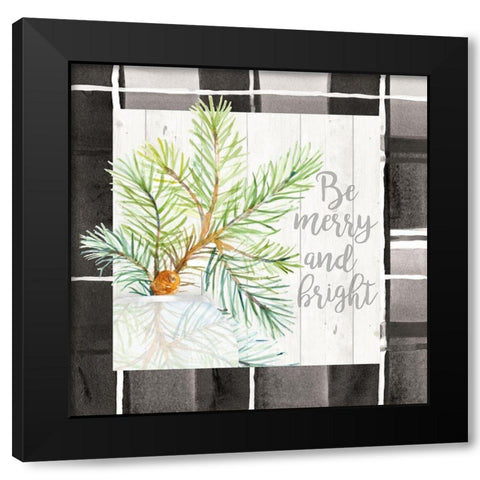 Be Merry and Bright Black Modern Wood Framed Art Print by Loreth, Lanie