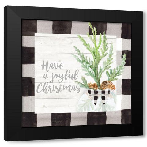 Joyful Christmas Black Modern Wood Framed Art Print with Double Matting by Loreth, Lanie
