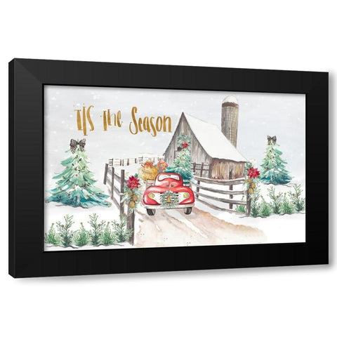 Christmas on the Farm Black Modern Wood Framed Art Print by Pinto, Patricia