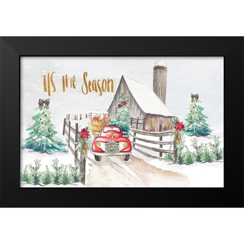 Christmas on the Farm Black Modern Wood Framed Art Print by Pinto, Patricia
