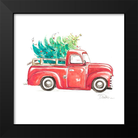 Christmas Tree Haul I Black Modern Wood Framed Art Print by Pinto, Patricia