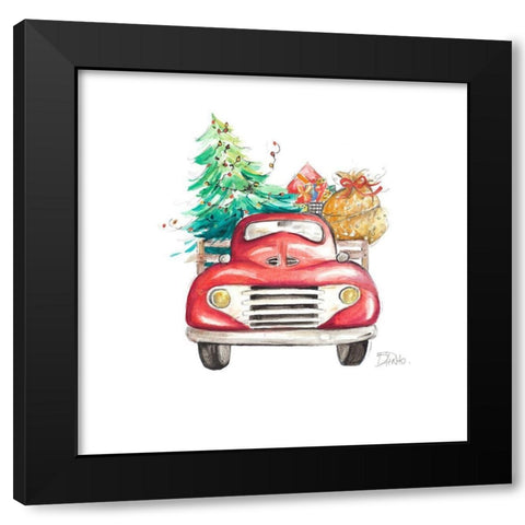 Christmas Tree Haul II Black Modern Wood Framed Art Print by Pinto, Patricia