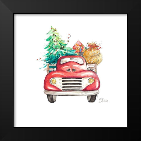 Christmas Tree Haul II Black Modern Wood Framed Art Print by Pinto, Patricia