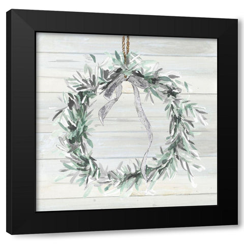 Aspen Wreath Black Modern Wood Framed Art Print by Pinto, Patricia