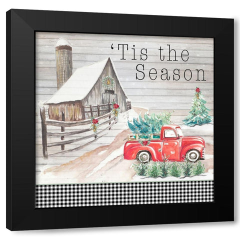 Believe in Holiday Magic IV Black Modern Wood Framed Art Print with Double Matting by Pinto, Patricia