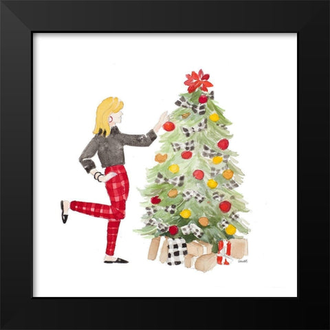 Decorating Christmas I Black Modern Wood Framed Art Print by Loreth, Lanie