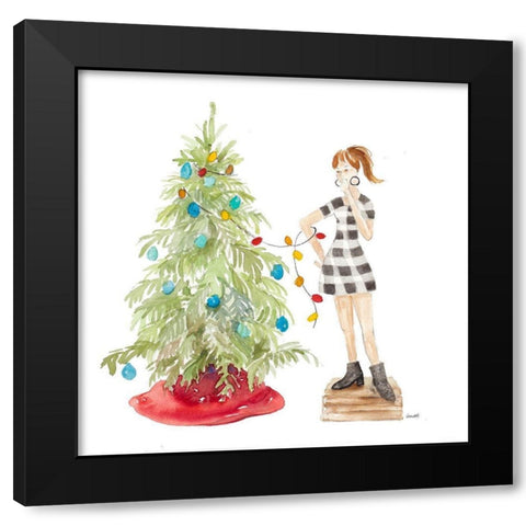 Decorating Christmas II Black Modern Wood Framed Art Print by Loreth, Lanie
