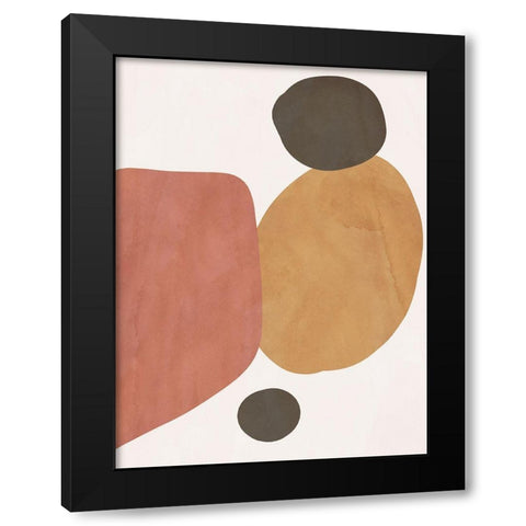 Autumn Shapes I Black Modern Wood Framed Art Print by SD Graphics Studio