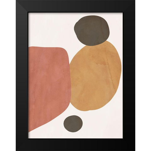 Autumn Shapes I Black Modern Wood Framed Art Print by SD Graphics Studio
