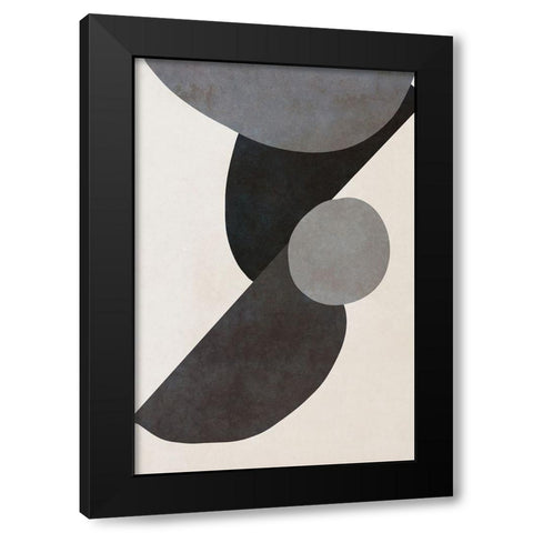 Black Shapes I Black Modern Wood Framed Art Print by SD Graphics Studio