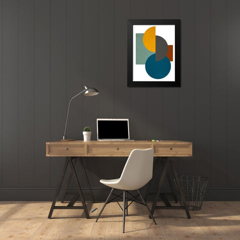 Simple Shapes on White I Black Modern Wood Framed Art Print by SD Graphics Studio