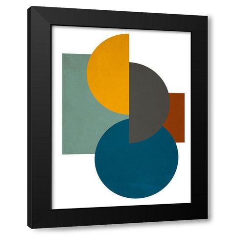 Simple Shapes on White I Black Modern Wood Framed Art Print by SD Graphics Studio