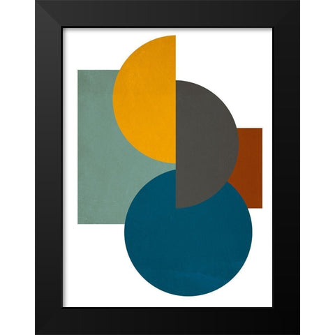 Simple Shapes on White I Black Modern Wood Framed Art Print by SD Graphics Studio