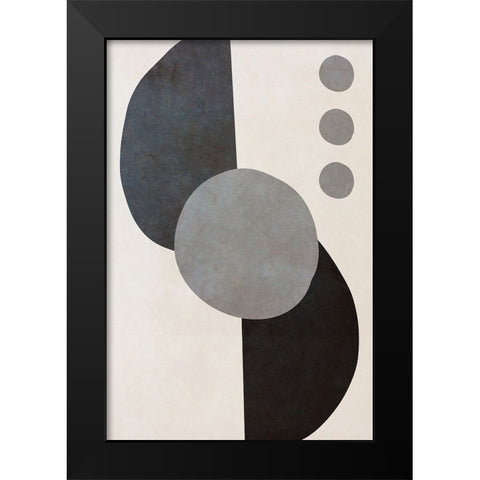 Black Shapes II Black Modern Wood Framed Art Print by SD Graphics Studio