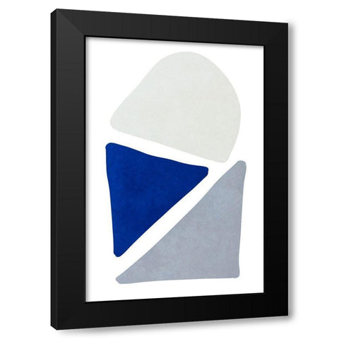 Blue Simple Shapes II Black Modern Wood Framed Art Print by SD Graphics Studio