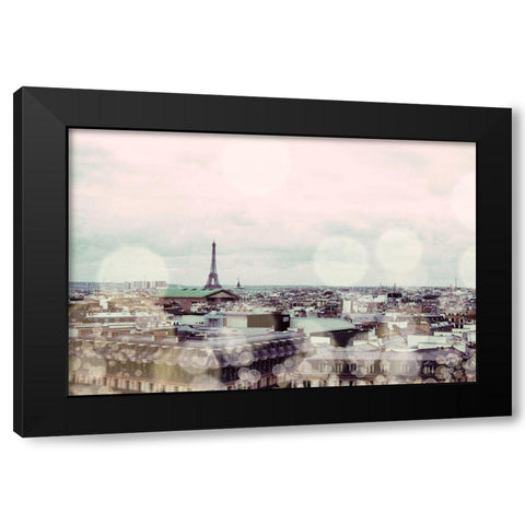 Rooftop Paris Black Modern Wood Framed Art Print by Navas, Emily