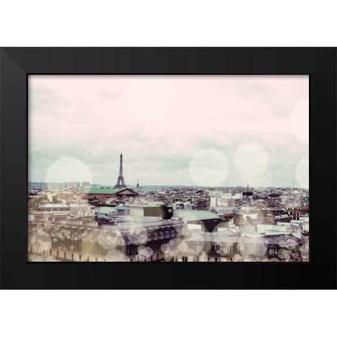 Rooftop Paris Black Modern Wood Framed Art Print by Navas, Emily