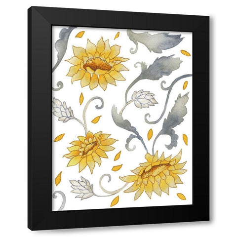 Sunflower Bunches Black Modern Wood Framed Art Print with Double Matting by Medley, Elizabeth