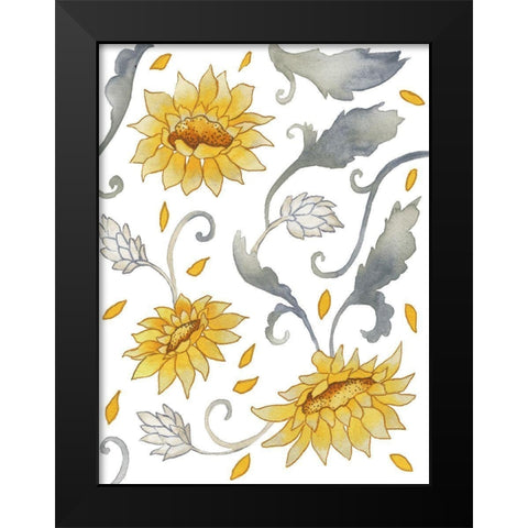 Sunflower Bunches Black Modern Wood Framed Art Print by Medley, Elizabeth