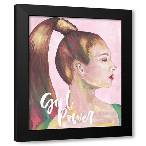 Girl Power Black Modern Wood Framed Art Print with Double Matting by Medley, Elizabeth